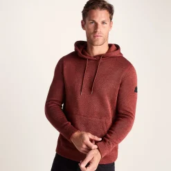 Mosby Mens Supersoft Knitlook Fleece Hoody - Clay Marl