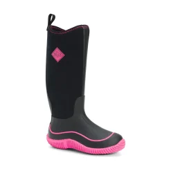 Muck Boots Hale Pull On Womens Wellington - Black/Pink