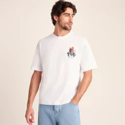 Negroni Mens Relaxed Fit 100% Cotton Supersoft Hattie Clark T-Shirt - Optic White