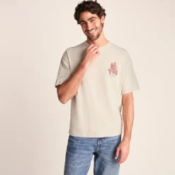 Negroni Mens Relaxed Fit 100% Cotton Supersoft Hattie Clark T-Shirt - Warm Cloud
