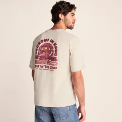 Negroni Mens Relaxed Fit 100% Cotton Supersoft Hattie Clark T-Shirt - Warm Cloud
