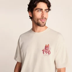 Negroni Mens Relaxed Fit 100% Cotton Supersoft Hattie Clark T-Shirt - Warm Cloud