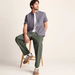 Nelson Mens Relaxed Fit 100% Cotton Heavyweight Straight Leg Trousers - Faded Khaki