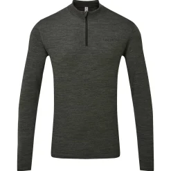Nevis Mens Merino Base Layer Zip Neck - Grey Marl