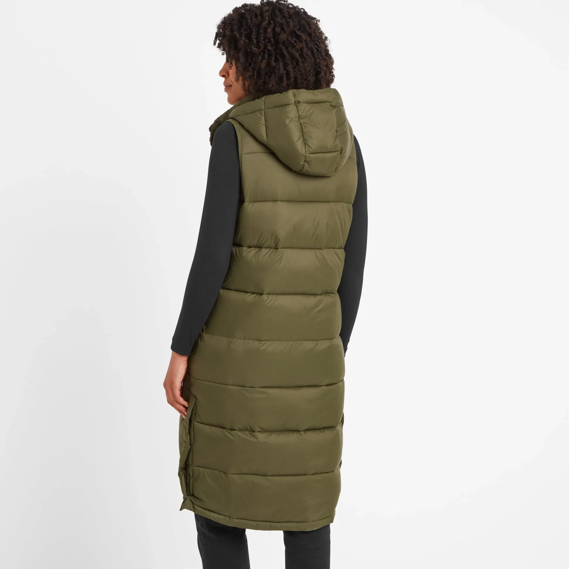 Newall Womens Long Padded Gilet - Khaki
