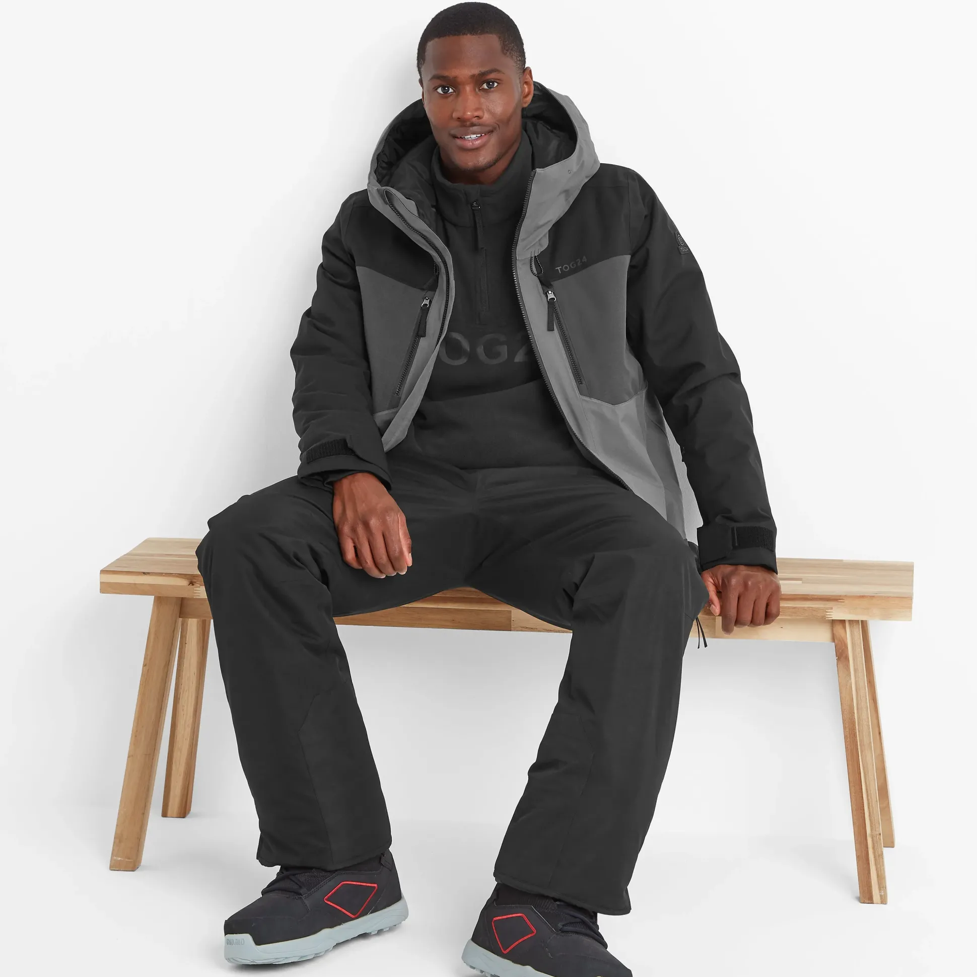 Nitehawk Mens Ski Jacket - Steel Grey/Soot Grey/Black