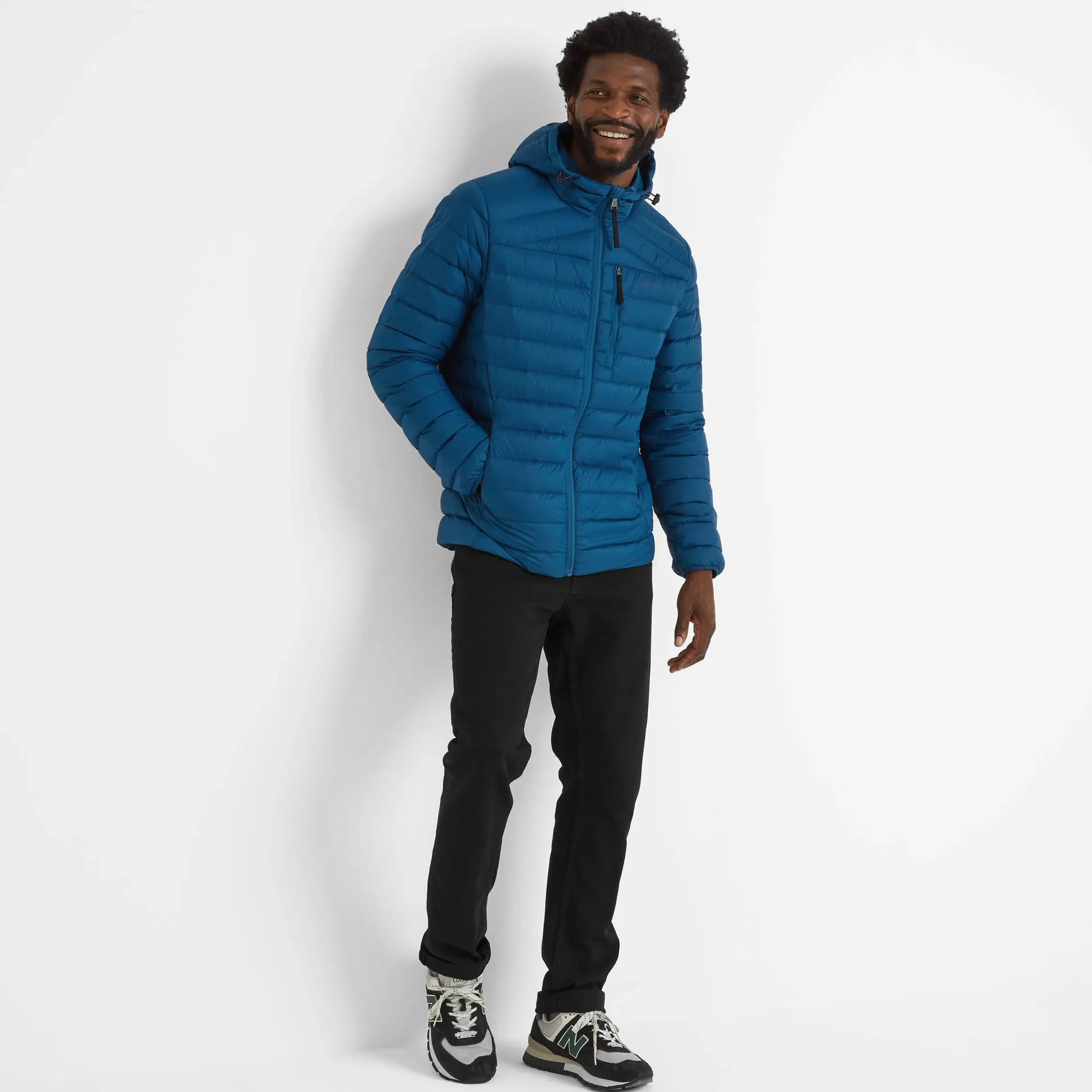 North Mens RDS Certified Down Hooded Jacket - Marine Blue