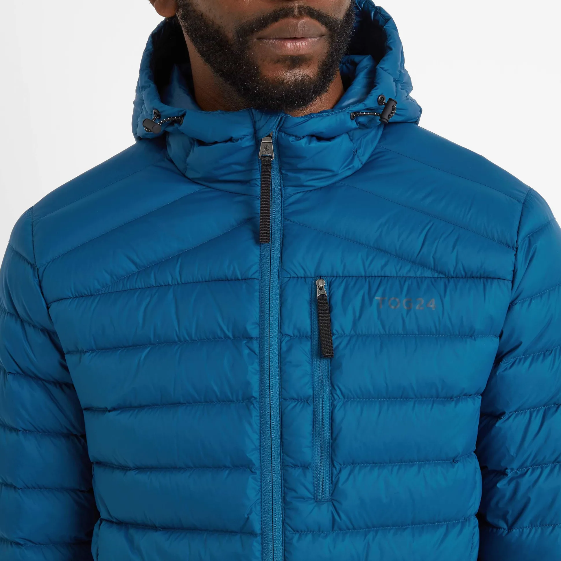 North Mens RDS Certified Down Hooded Jacket - Marine Blue