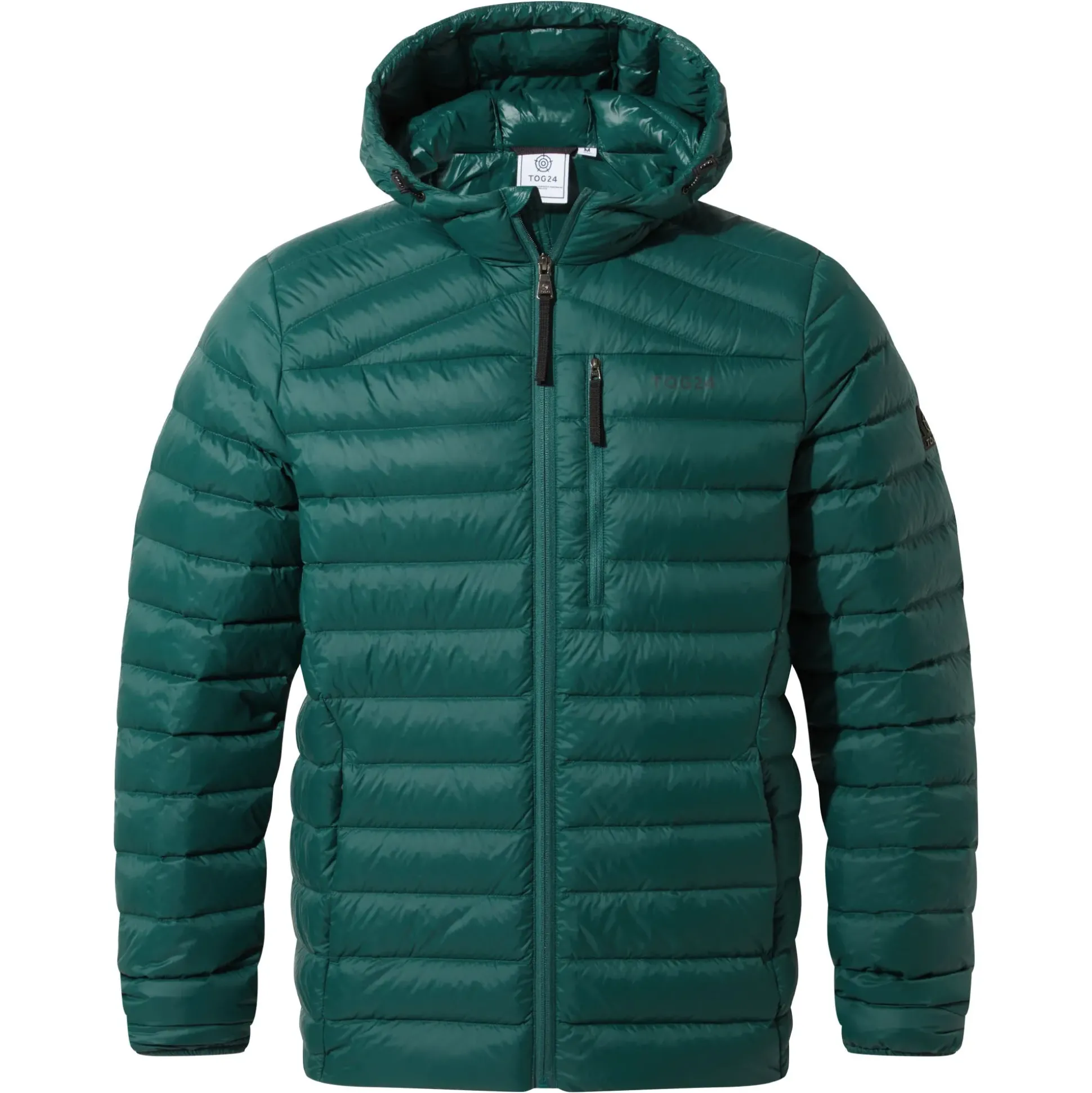 North Mens RDS Certified Down Hooded Jacket - Evergreen