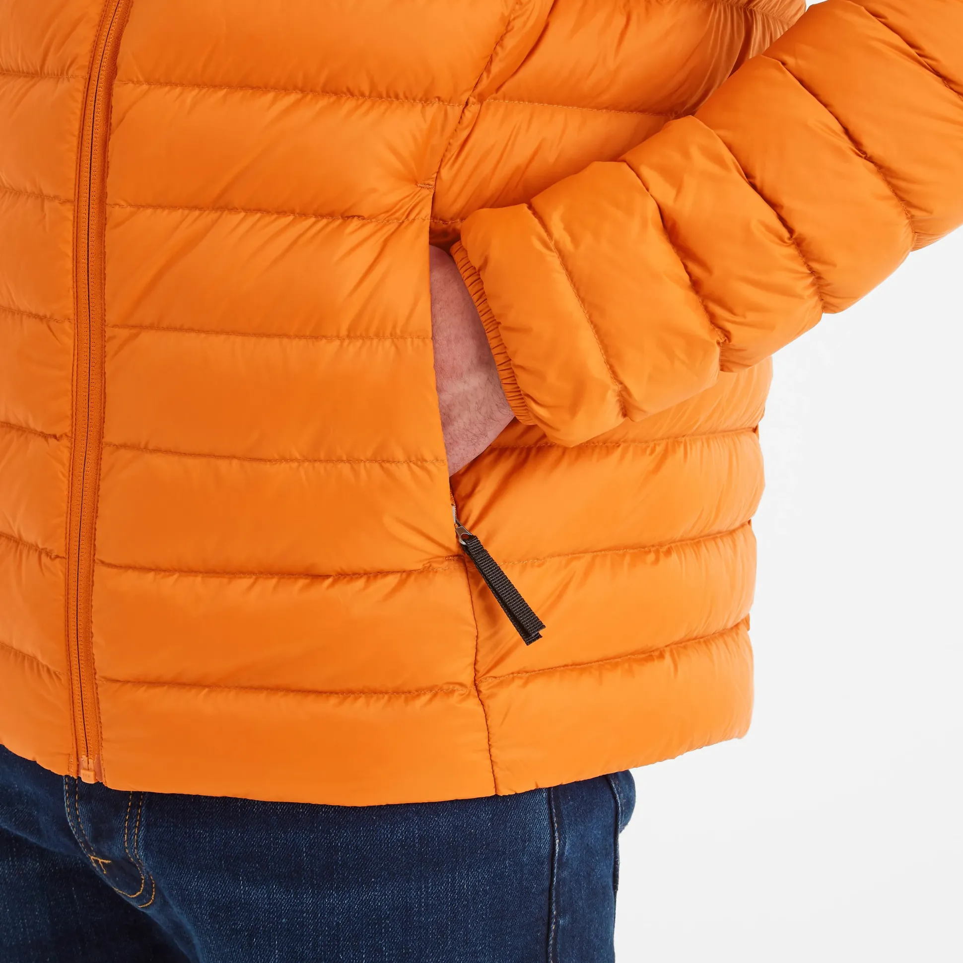 North Mens RDS Certified Down Hooded Jacket - Dark Orange