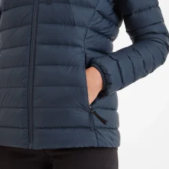 North Womens RDS Certified Down Hooded Jacket - Dark Indigo