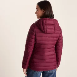 North Womens RDS Certified Down Hooded Jacket - Burgundy
