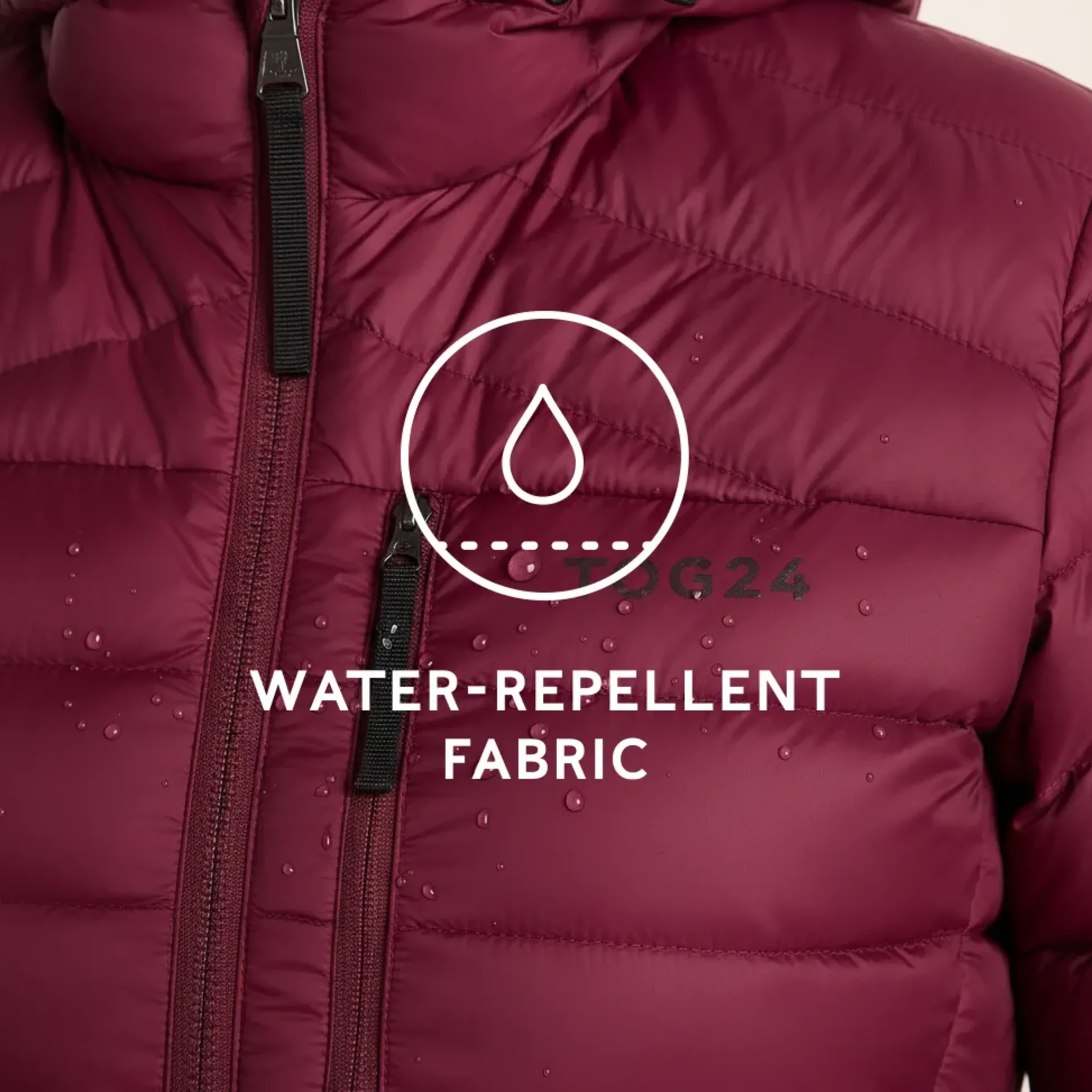 North Womens RDS Certified Down Hooded Jacket - Burgundy