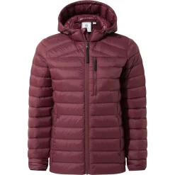 North Womens RDS Certified Down Hooded Jacket - Burgundy