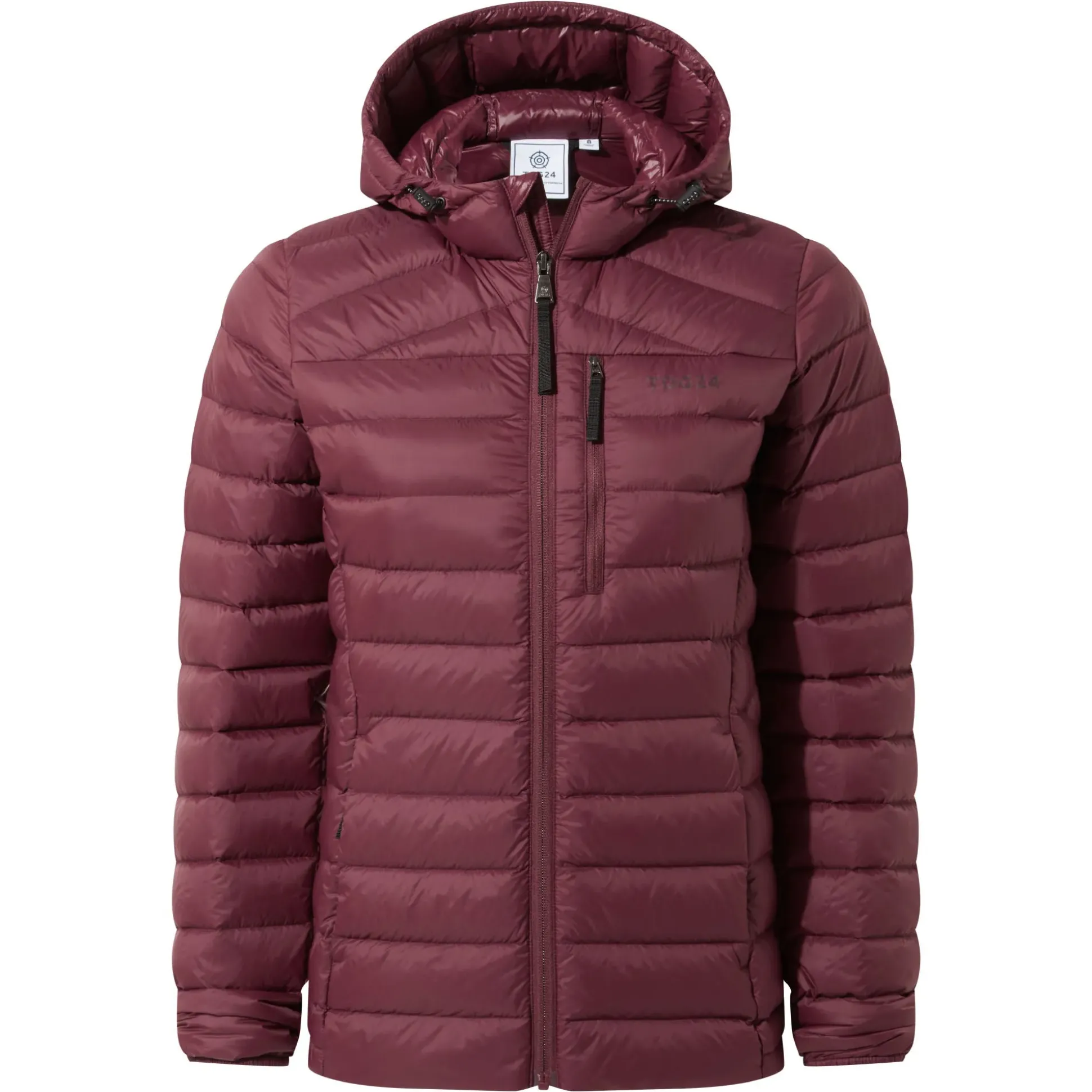 North Womens RDS Certified Down Hooded Jacket - Burgundy