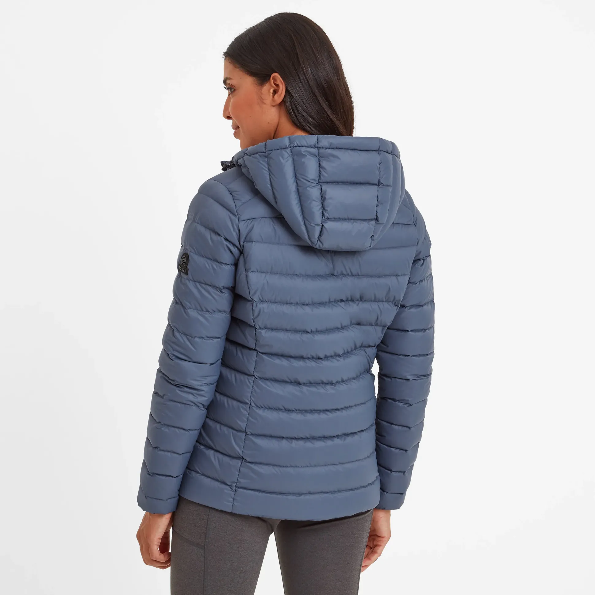 North Womens RDS Certified Down Hooded Jacket - Blue Stone