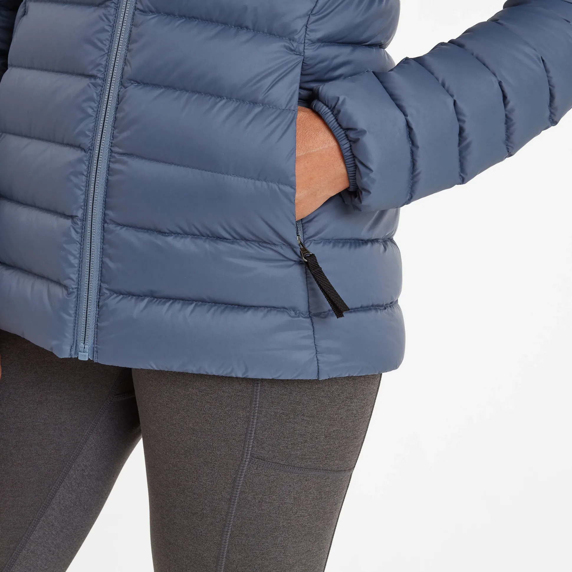 North Womens RDS Certified Down Hooded Jacket - Blue Stone