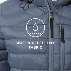 North Womens RDS Certified Down Hooded Jacket - Blue Stone