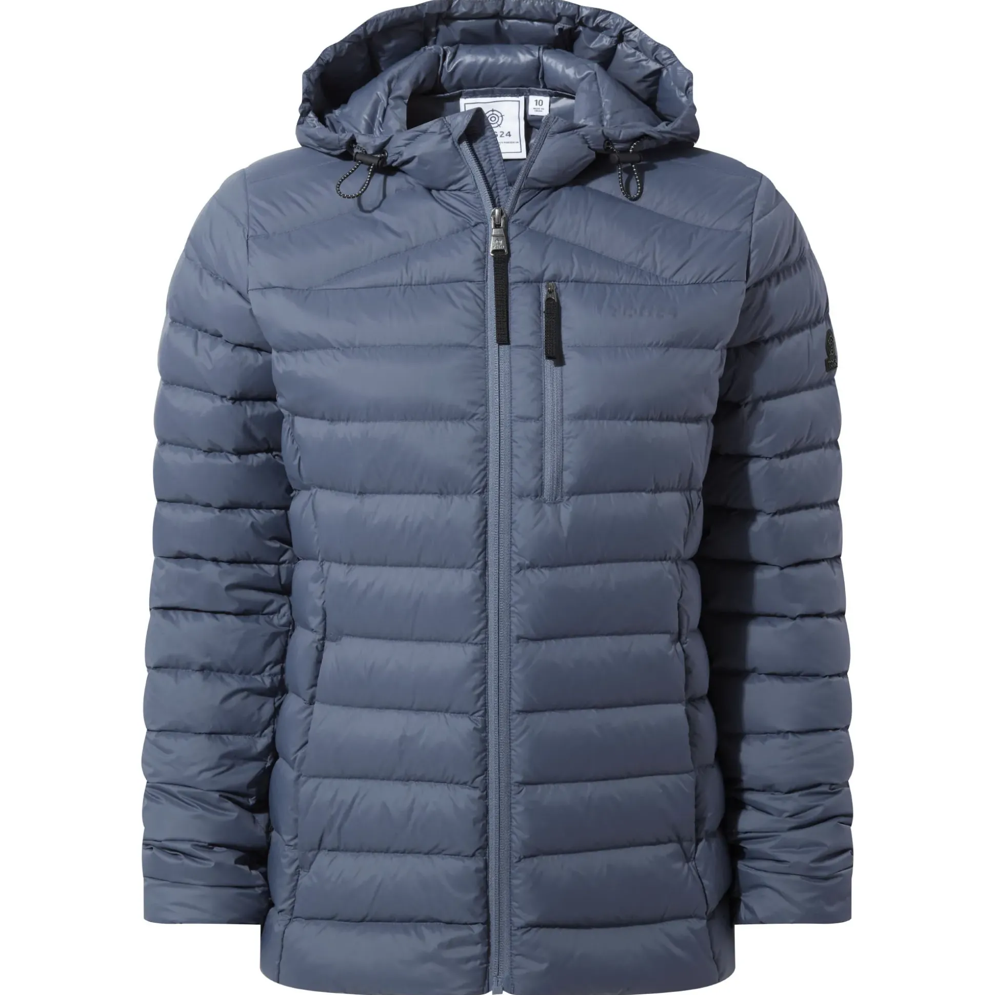 North Womens RDS Certified Down Hooded Jacket - Blue Stone