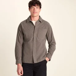 Olson Mens Chunky Corduroy Shacket - Ash Brown