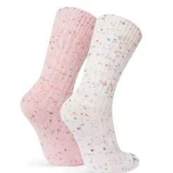 Opora 2Pack Womens Trek Socks - Faded Pink/Vanilla