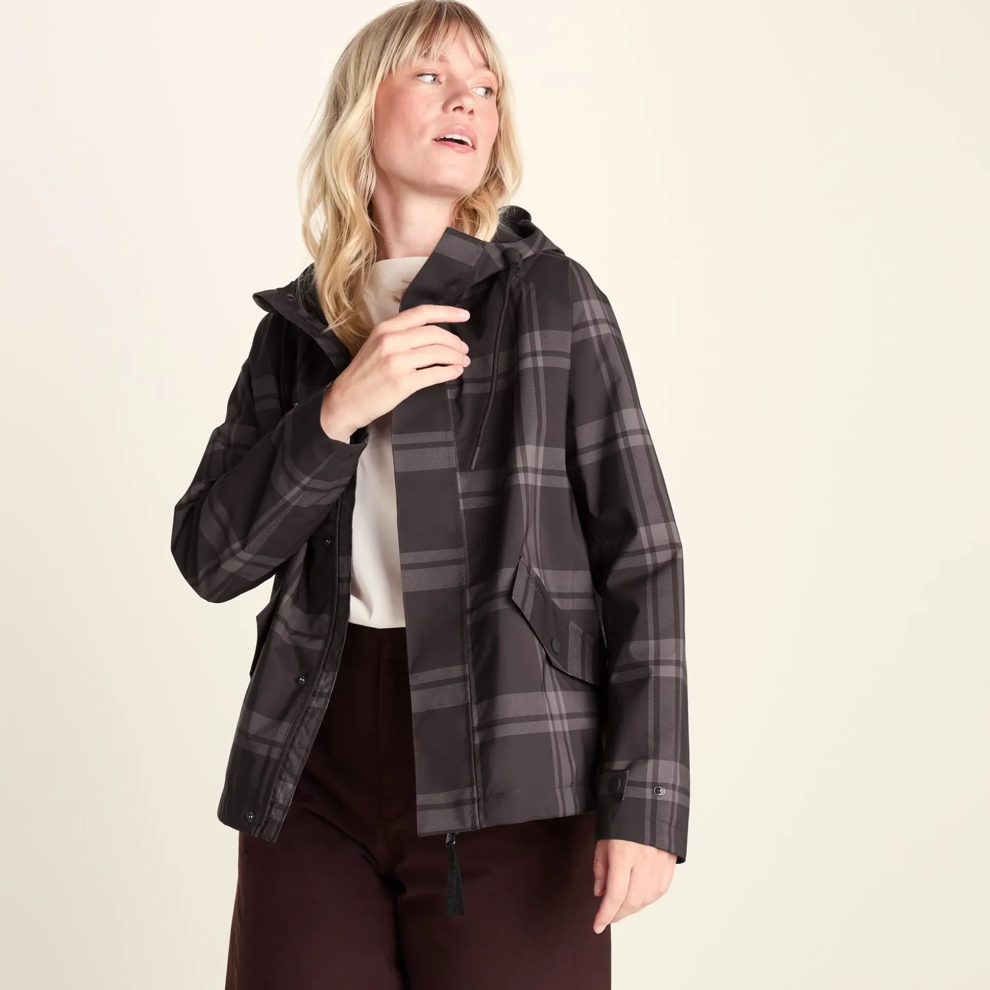 Ortega Womens Checked Waterproof Coat - Chocolate Brown