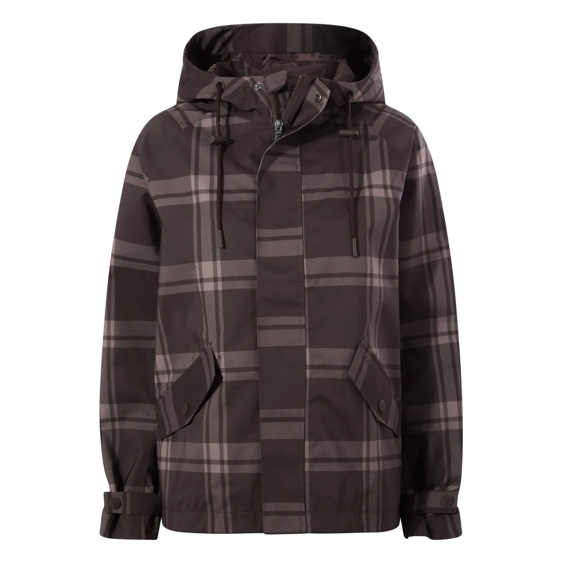 Ortega Womens Checked Waterproof Coat - Chocolate Brown