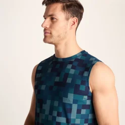 Pablo Mens Performance Vest - Inky Blue Pixel Print