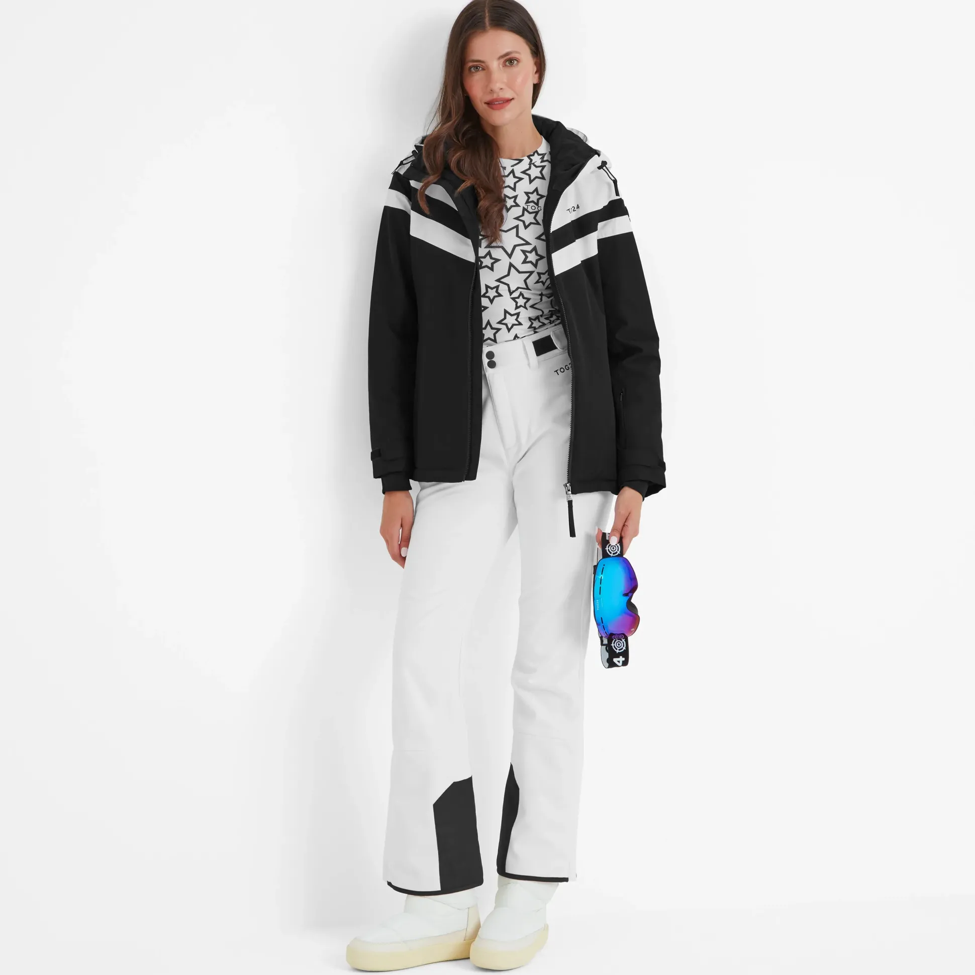 Panorama Womens Ski Jacket - Black/Optic White