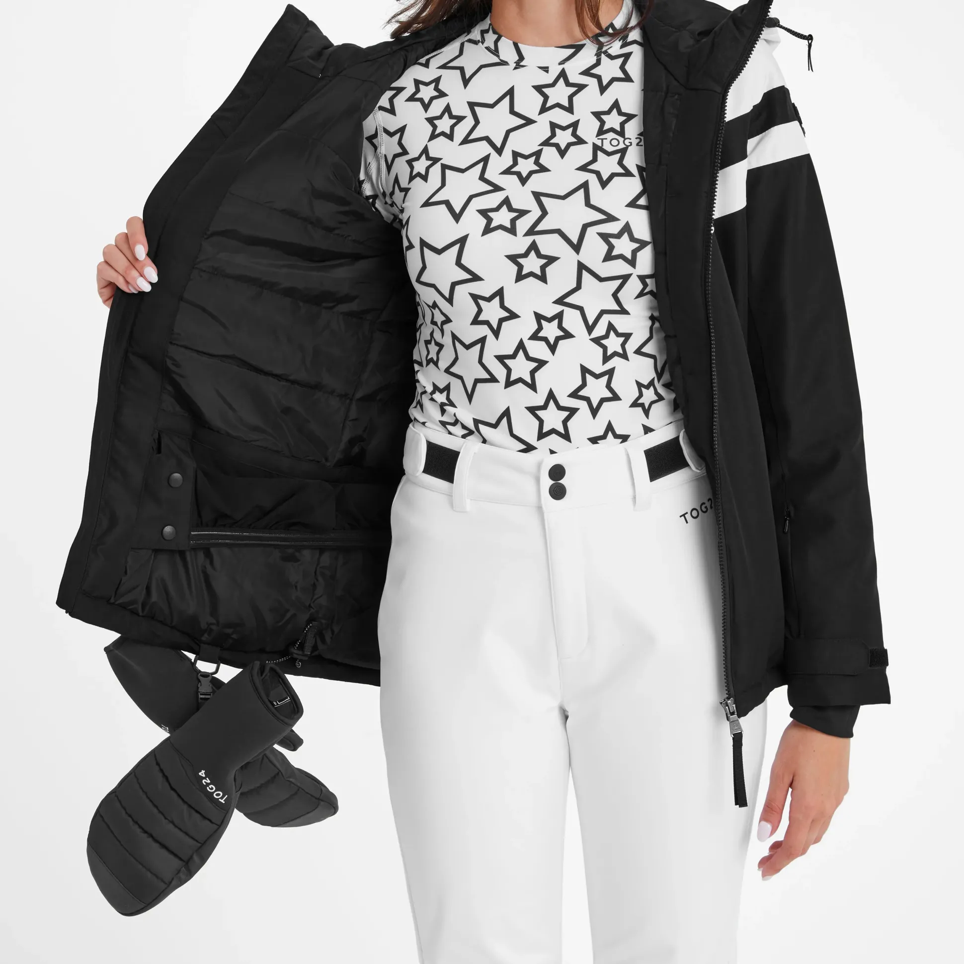 Panorama Womens Ski Jacket - Black/Optic White