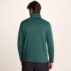 Pearson Mens Knitlook Quarter Zip Fleece - Dark Turquoise Marl
