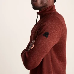 Pearson Mens Knitlook Quarter Zip Fleece - Clay Marl