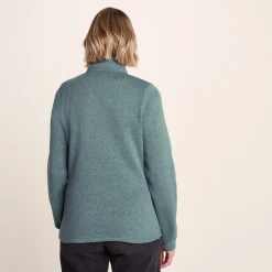 Pearson Womens Knitlook Quarter Zip Fleece - Mist Grey Marl
