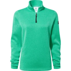 Pearson Womens Knitlook Quarter Zip Fleece - Jade Marl
