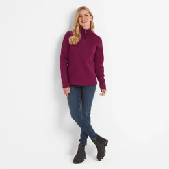 Pearson Womens Knitlook Quarter Zip Fleece - Purple Berry Marl