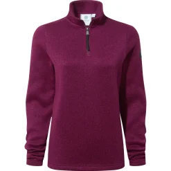 Pearson Womens Knitlook Quarter Zip Fleece - Purple Berry Marl