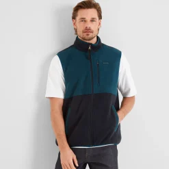 Pensford Mens Microfleece Gilet - Dark Indigo/Petrol Green