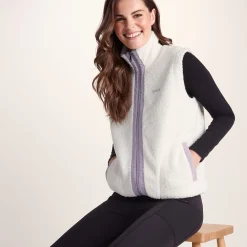 Peyton Womens Relaxed Fit Sherpa Fleece Gilet - Vanilla