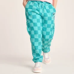 Polypay Kids Shaun the Sheep Sweat Pant - Spearmint/Bubblegum Checkerboard