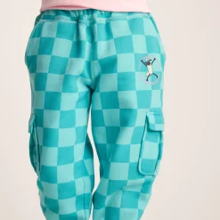 Polypay Kids Shaun the Sheep Sweat Pant - Spearmint/Bubblegum Checkerboard