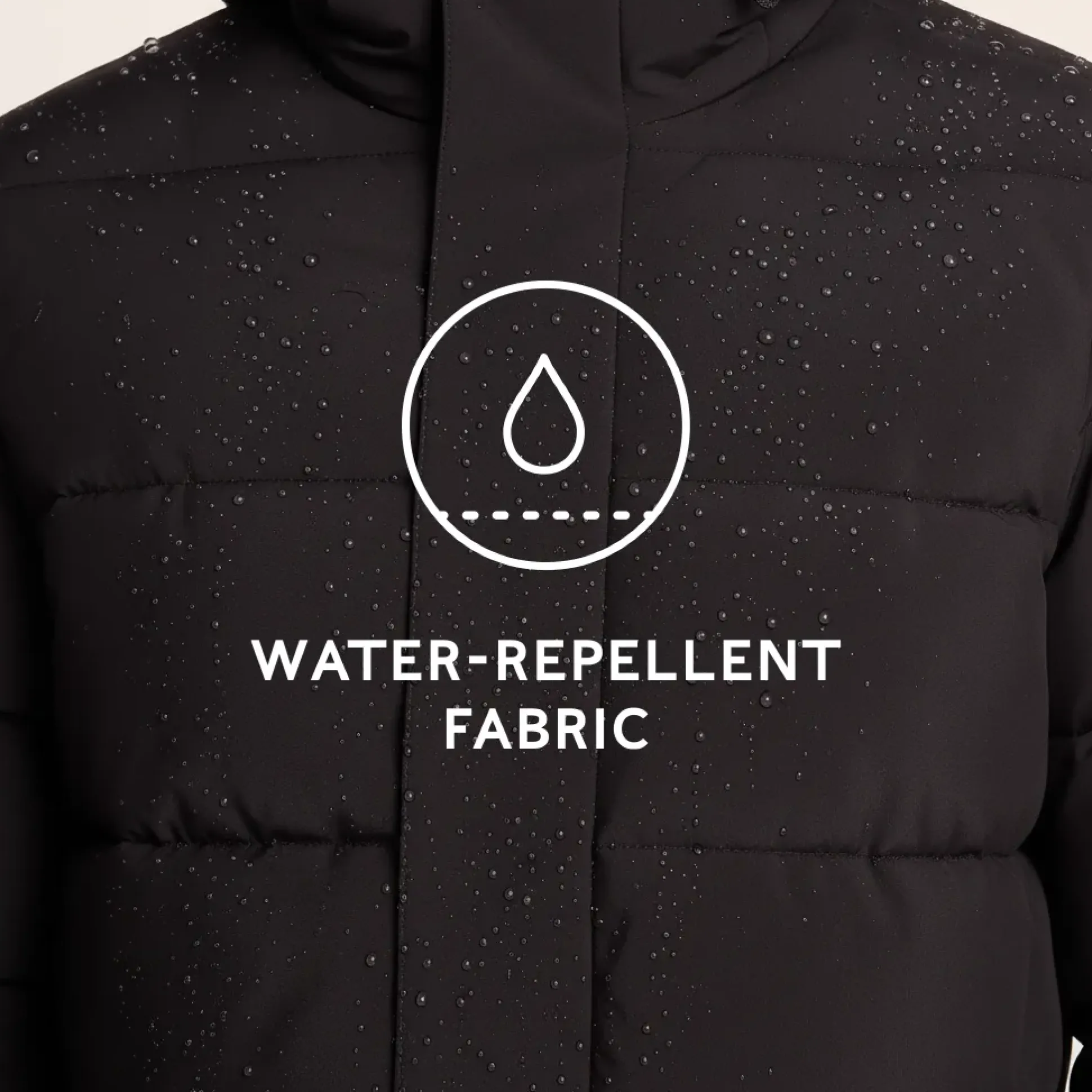 Preece Mens Long Shower Resistant Insulated Jacket - Black
