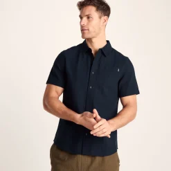 Preston Mens 100% Cotton Supersoft Short Sleeve Shirt - Indigo