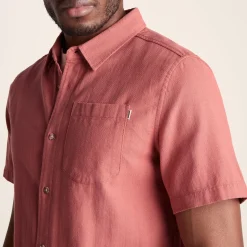 Preston Mens 100% Cotton Supersoft Short Sleeve Shirt - Redwood