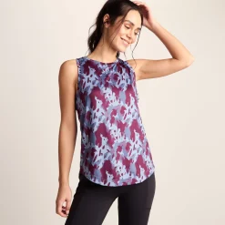 Quinn Womens Performance Vest - Smokey Blue Print