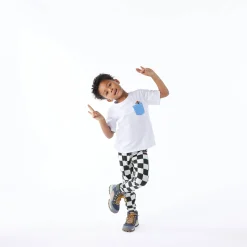 Racka Kids Shaun the Sheep Legging - Black Woolly Checkerboard