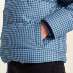 Radcliffe Womens Gingham Check Insulated Padded Jacket - Navy/Grey Gingham