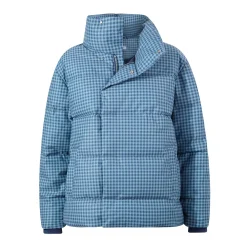 Radcliffe Womens Gingham Check Insulated Padded Jacket - Navy/Grey Gingham