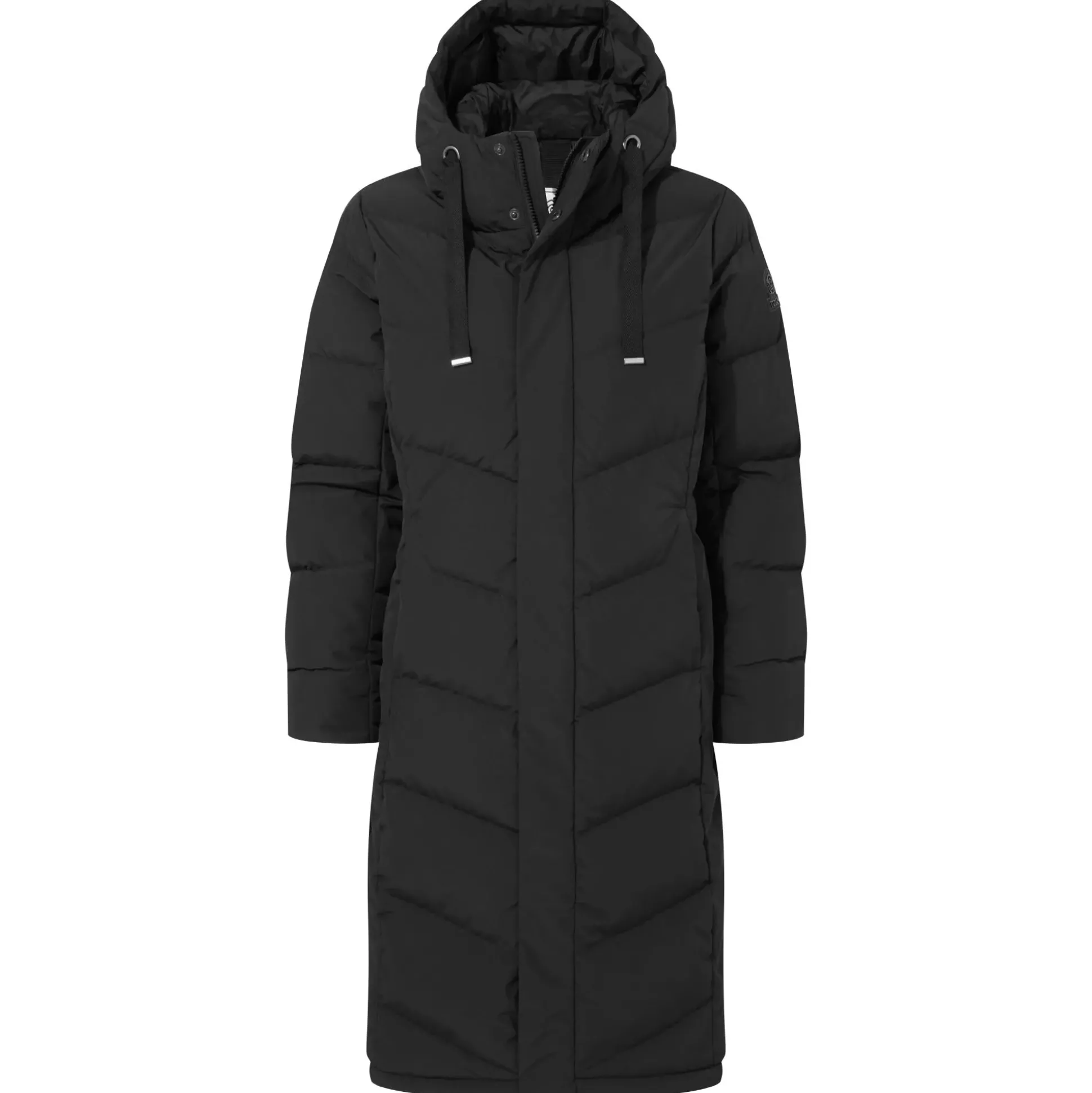 Raleigh Luxe Womens Long Shower Resistant Down Insulated Jacket - Black