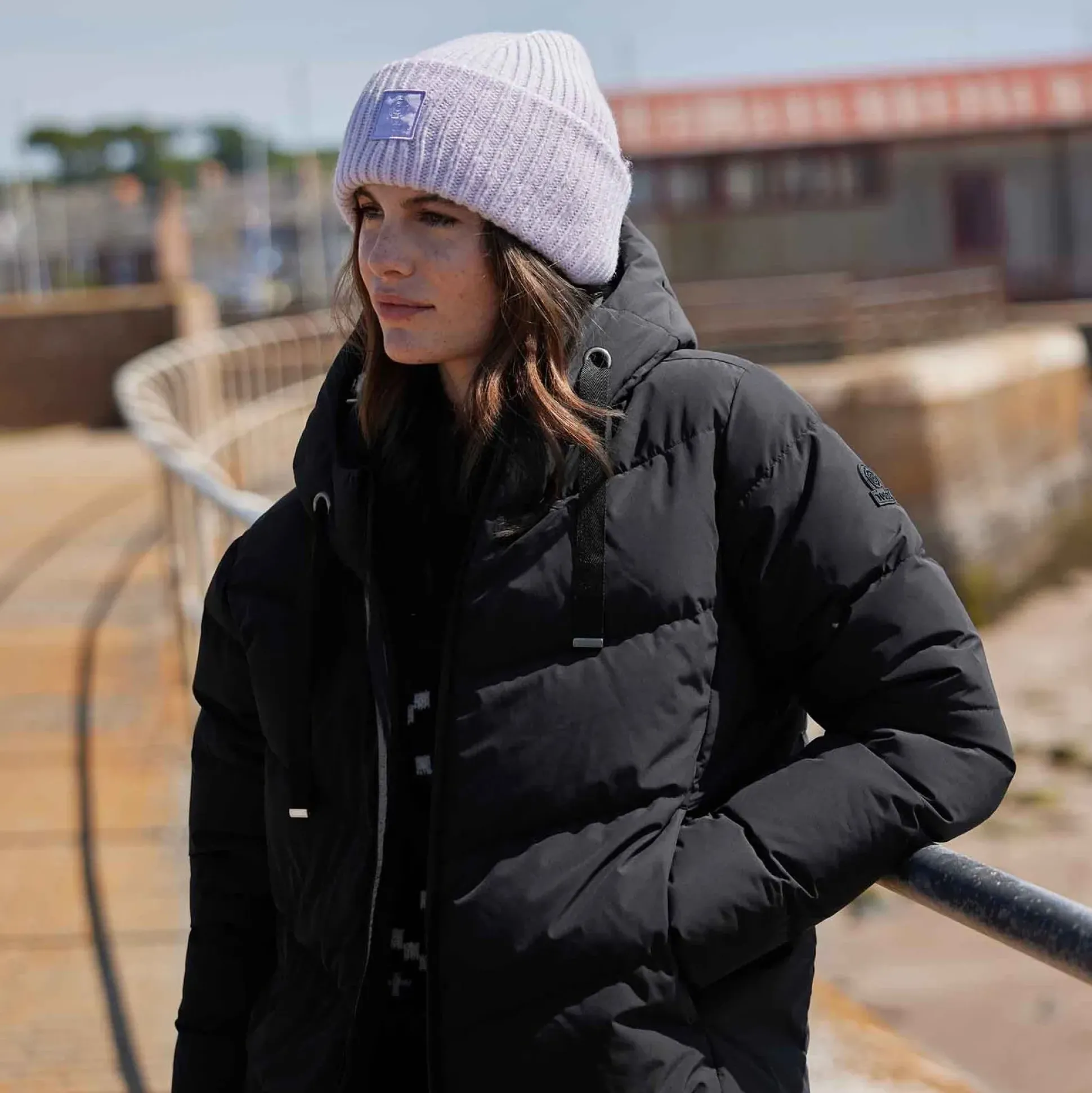 Raleigh Luxe Womens Long Shower Resistant Down Insulated Jacket - Black