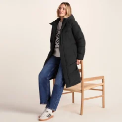 Raleigh Luxe Womens Long Shower Resistant Down Insulated Jacket - Black